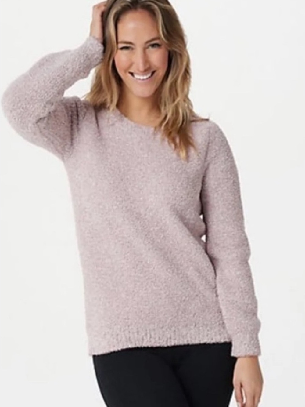 Barefoot Dreams Women's Crewneck Sweater in Dusty Rose